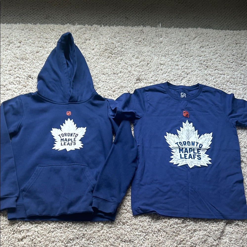 NHL Toronto Maple Leafs Kids Blue Hoodie and Tee Set